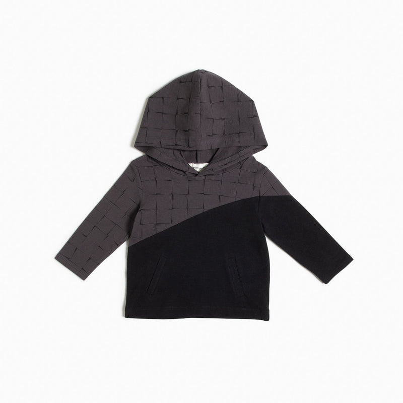 Miles Baby Sweatshirt - Grid Block Hooded-Mountain Baby