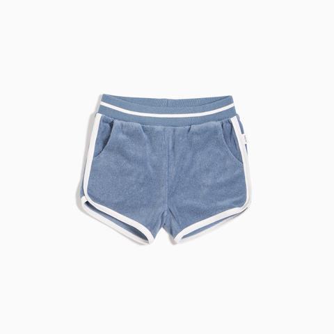 Miles Baby Terry Shorts - Candy Sky Blue/Grey-Mountain Baby