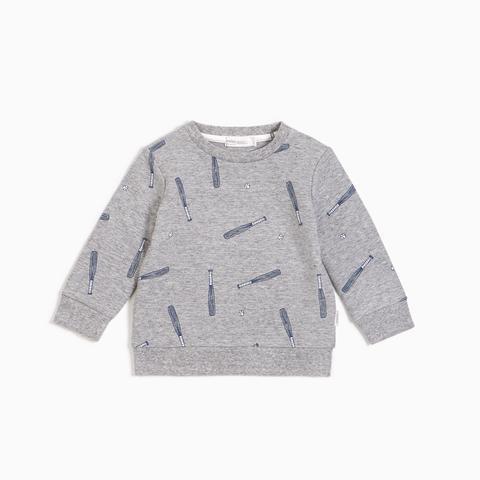 Miles Baby Sweatshirt - Batter Up Print-Mountain Baby