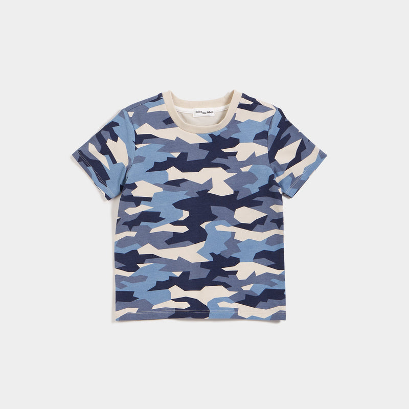 Miles Kids T-Shirt - Vintage Blue Camo-Mountain Baby
