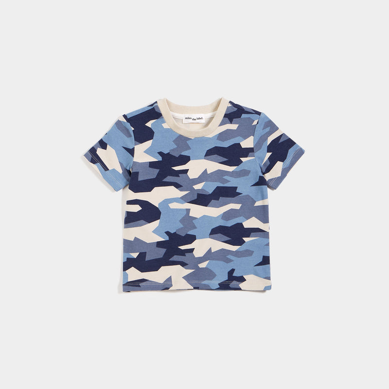 Miles Baby T-Shirt - Vintage Blue Camo-Mountain Baby