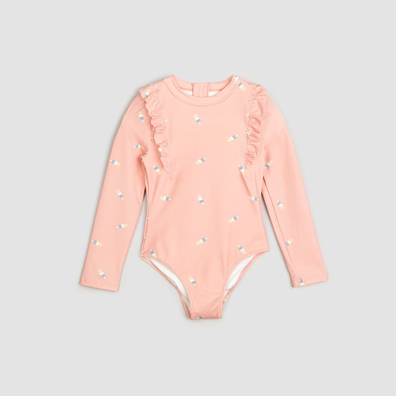Miles Baby Swimsuit L/S - Popsicle Pink-Mountain Baby