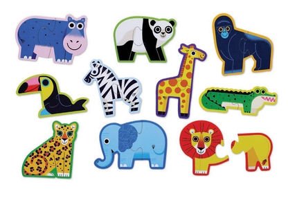 Crocodile Creek Puzzle - 2pc X 10 Let's Begin - Jungle-Mountain Baby