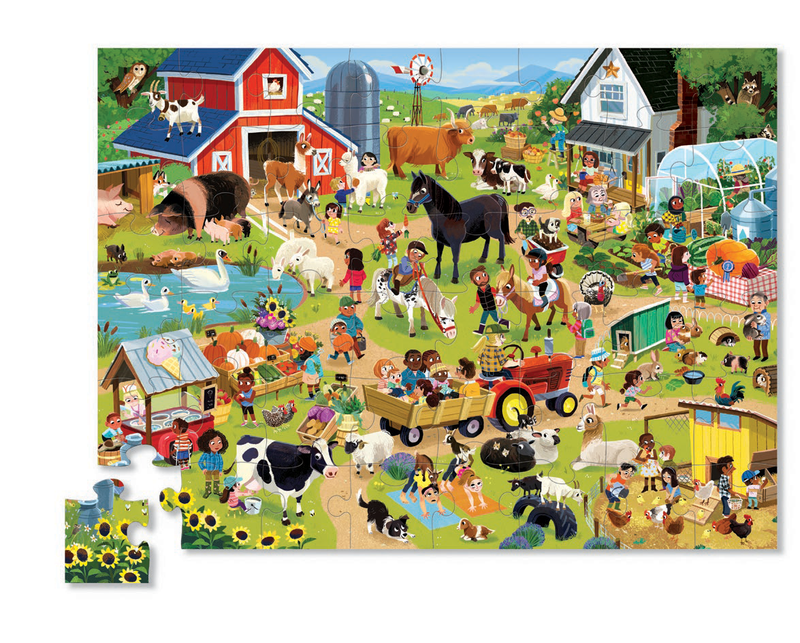 Crocodile Creek Puzzle - 48pc Day At The Museum - Farm-Mountain Baby