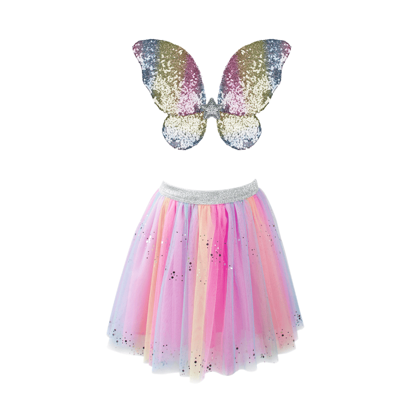 Great Pretenders Costumes - Rainbow Sequins Skirt With Wings & Wand-Mountain Baby