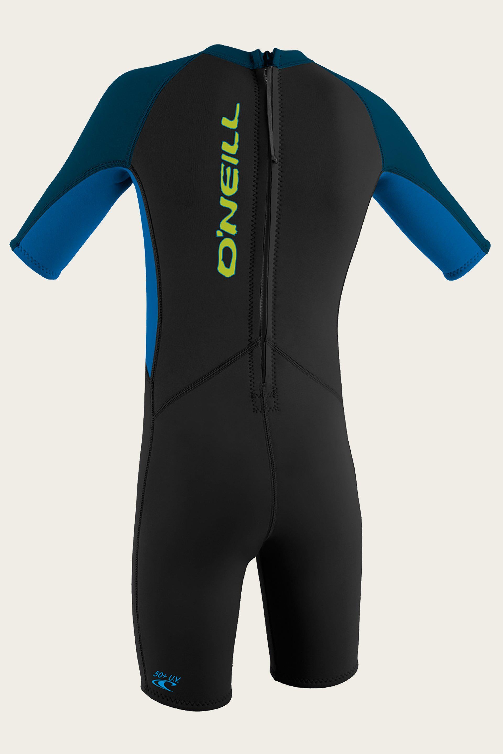 O'Neill Toddler Reactor-2 2mm S/S Spring Wetsuit - Black/Ocean/Slate-Mountain Baby