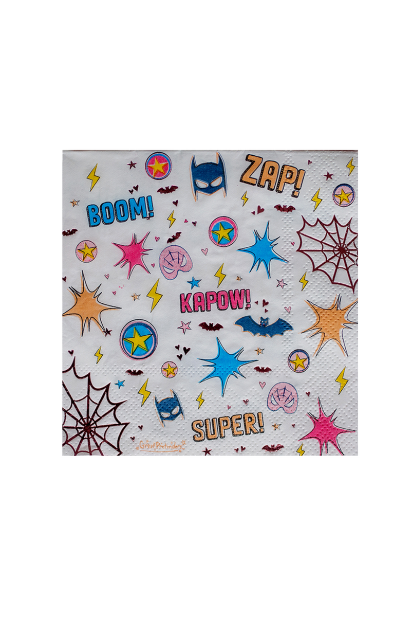 Great Pretenders Party Supplies - Paper Napkins - Superhero Star-Mountain Baby