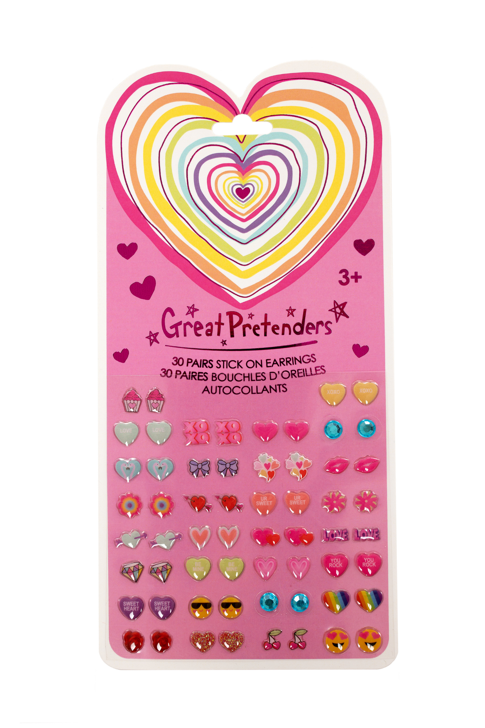 Great Pretenders Jewelry - Heart Stick On Earring Sheet-Mountain Baby