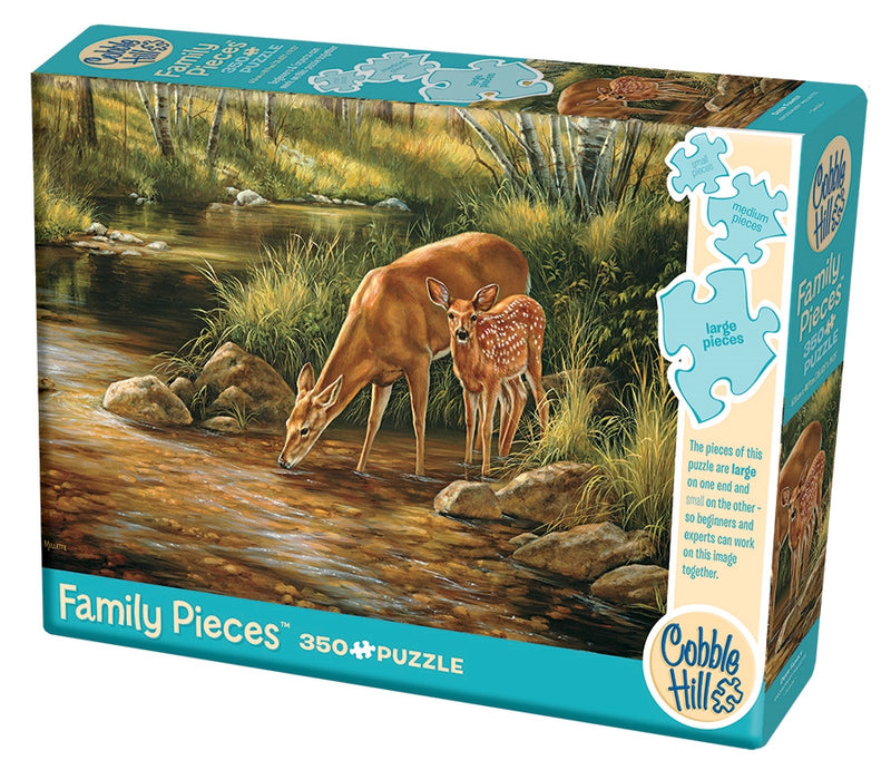 Cobble Hill Puzzle - 350pc Family - Deer Family-Mountain Baby