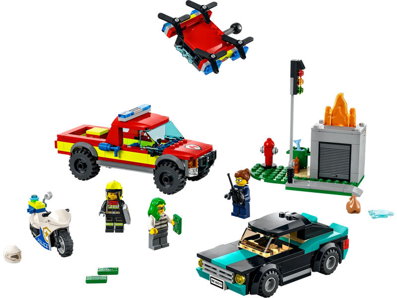 Lego City - Fire Rescue & Police Chase 60319-Mountain Baby