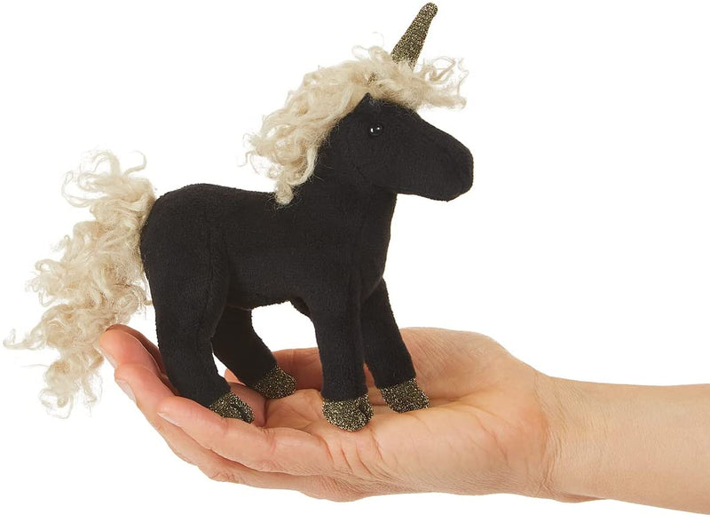 Folkmanis Puppets - Mini Black Unicorn-Mountain Baby