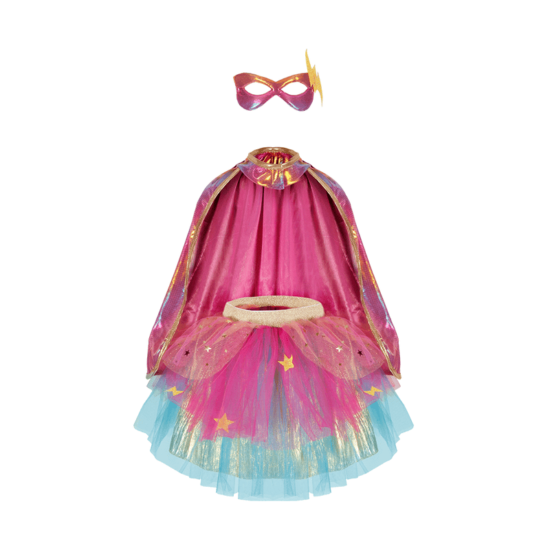 Great Pretenders Costumes - Super Duper Tutu With Cape & Mask - Pink/Gold-Mountain Baby
