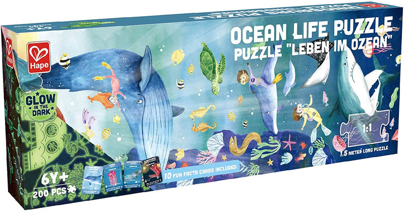 Hape Puzzle - Glow In The Dark Ocean Life-Mountain Baby