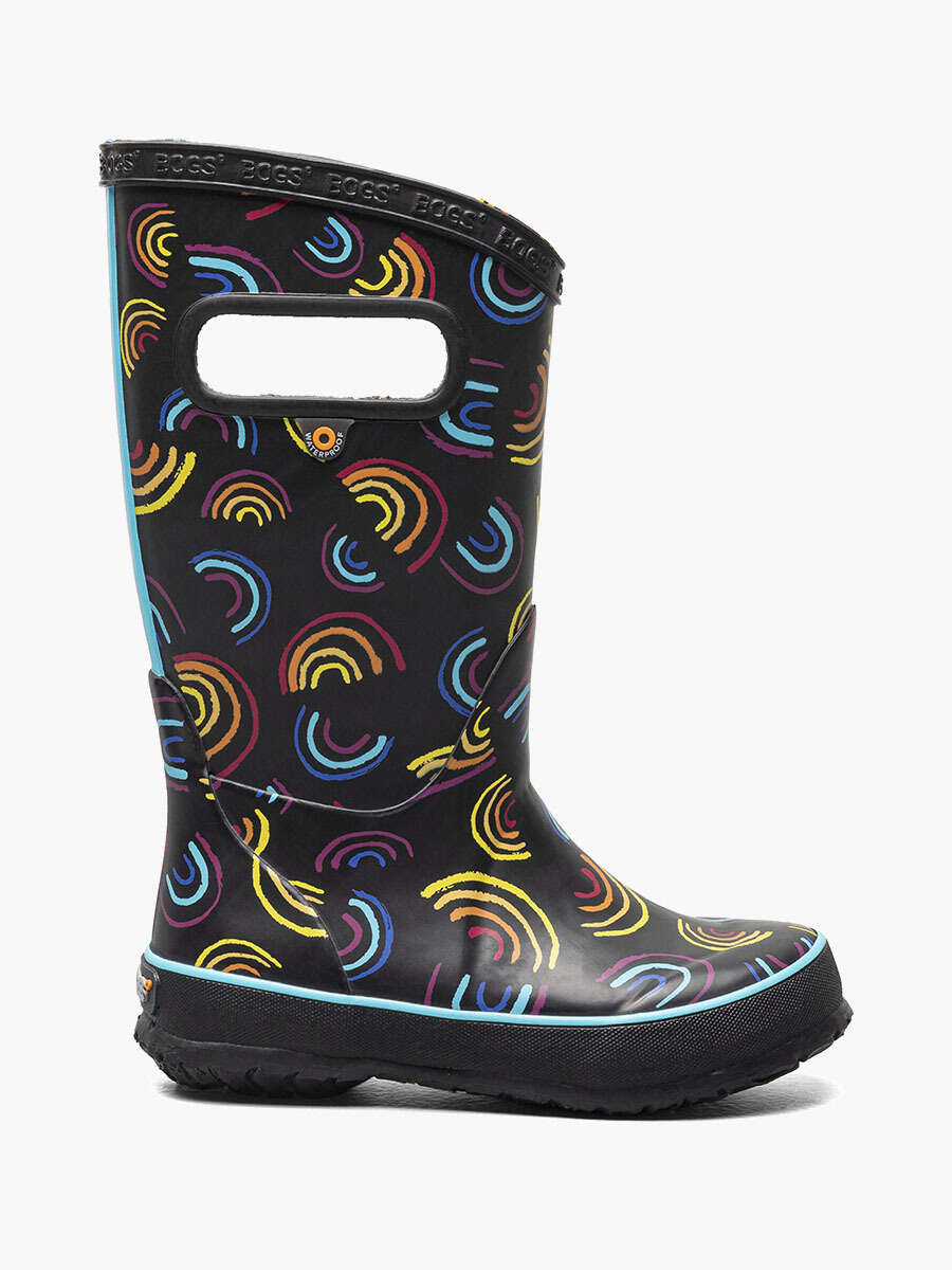 Bogs Rain Boots - Wild Rainbows Black-Mountain Baby