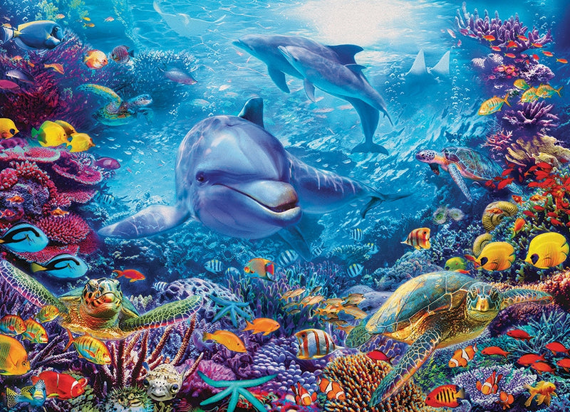 Cobble Hill Puzzle - 1000pc - Dolphins At Play-Mountain Baby