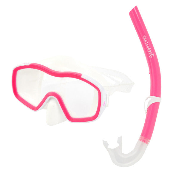 Aqua Sphere Raccoon Jr Swim Mask & Snorkel Set - Clear/White/Pink-Mountain Baby