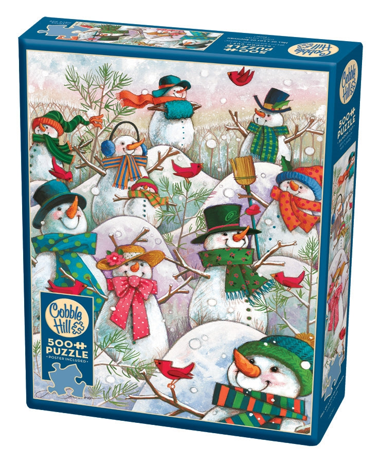 Cobble Hill Puzzle - 500pc - Hill Of A Lot Of Snowmen-Mountain Baby