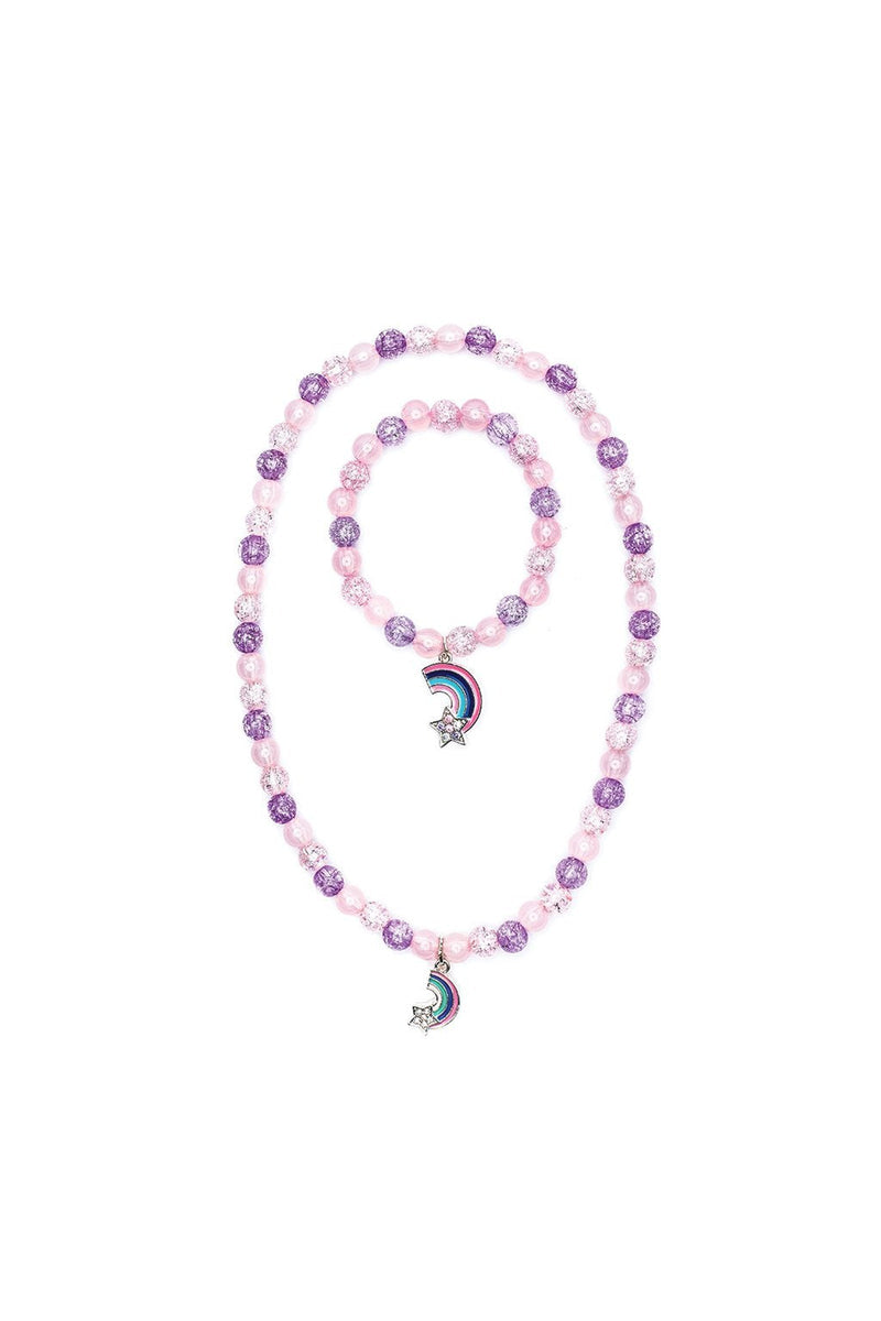 Great Pretenders Jewelry - Purple Rainbow Necklace & Bracelet Set-Mountain Baby