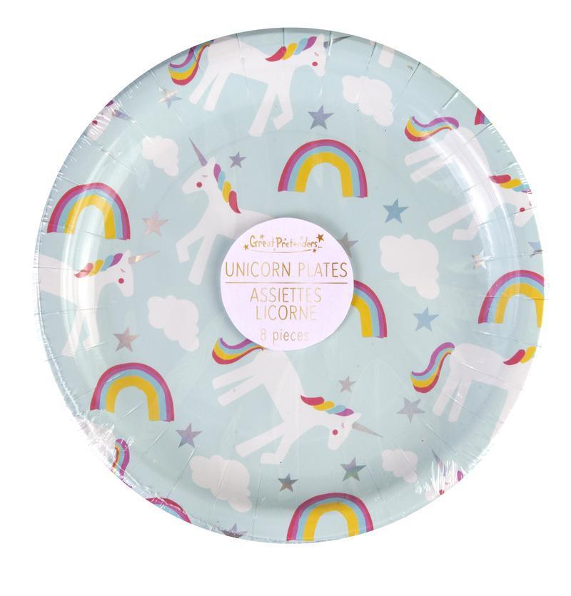 Great Pretenders Party Supplies - Paper Plates 8pk - Unicorn - Small-Mountain Baby