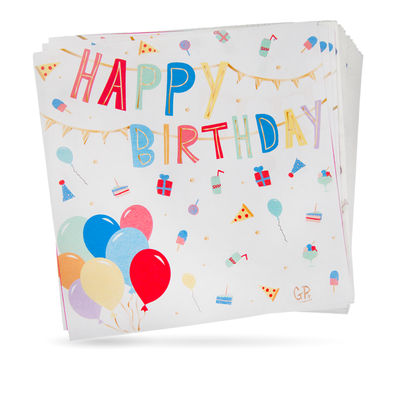 Great Pretenders Party Supplies - Paper Napkins - Happy Birthday-Mountain Baby