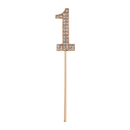 Great Pretenders Party Supplies - Cupcake Toppers - Rhinestone Numbers-Mountain Baby