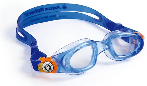 Aqua Sphere Moby Kid Swim Goggle - Clear/Blue/Orange-Mountain Baby