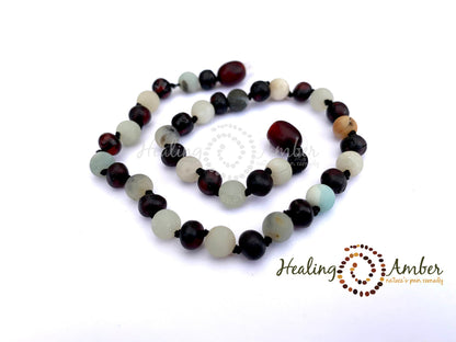 Healing Amber & Gem Necklace - 11"-Mountain Baby