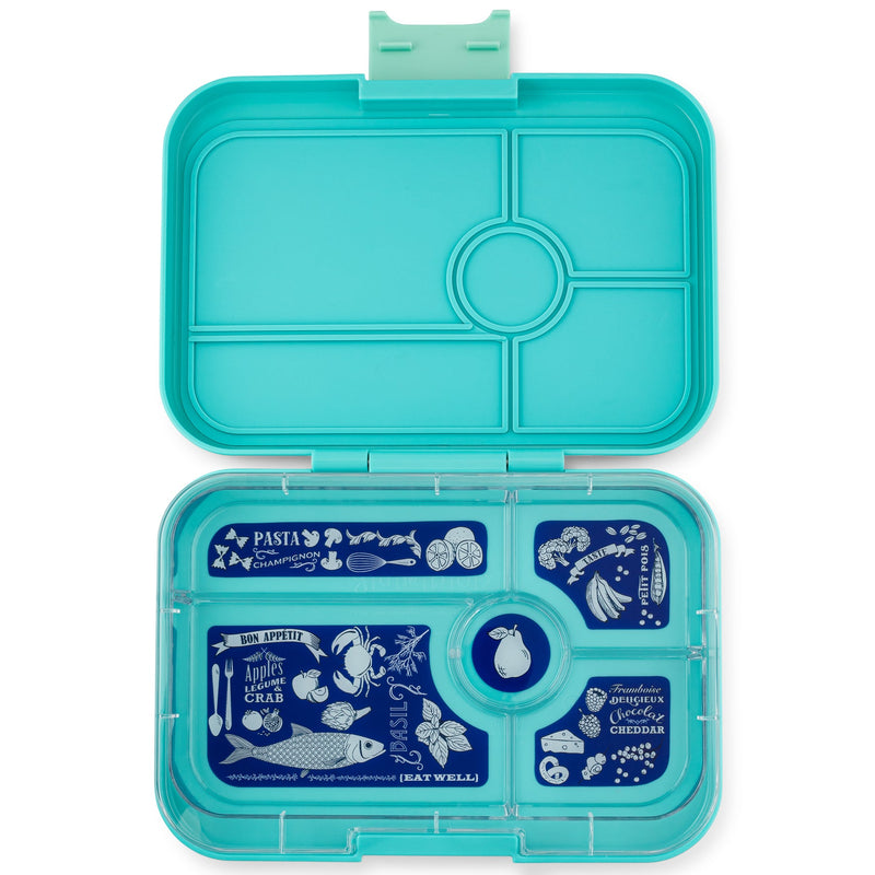 YumBox Tapas 5 Compartment Food Container - Antibes Blue & Bon Appetit-Mountain Baby