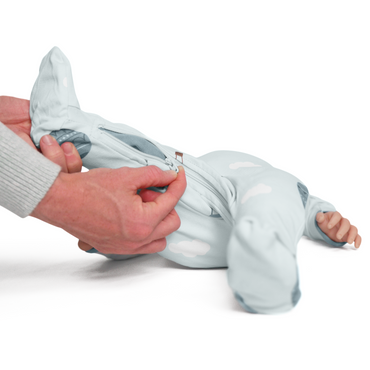 ZippyJamz Footed Coverall - Sky High Love Blue-Mountain Baby