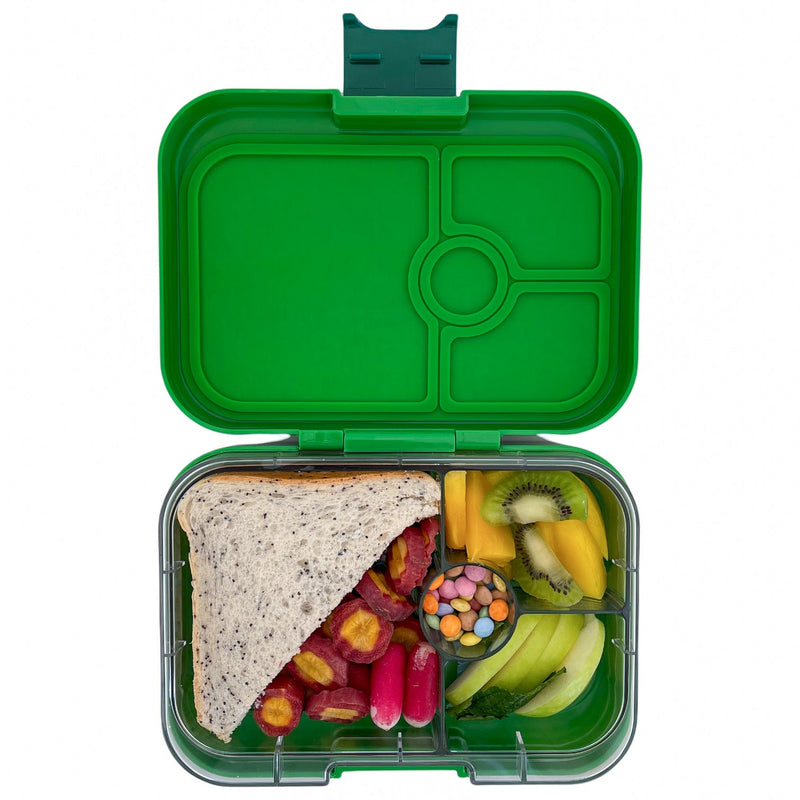 YumBox Panino 4 Compartment Food Container - Bamboo Green & Shark Tray-Mountain Baby