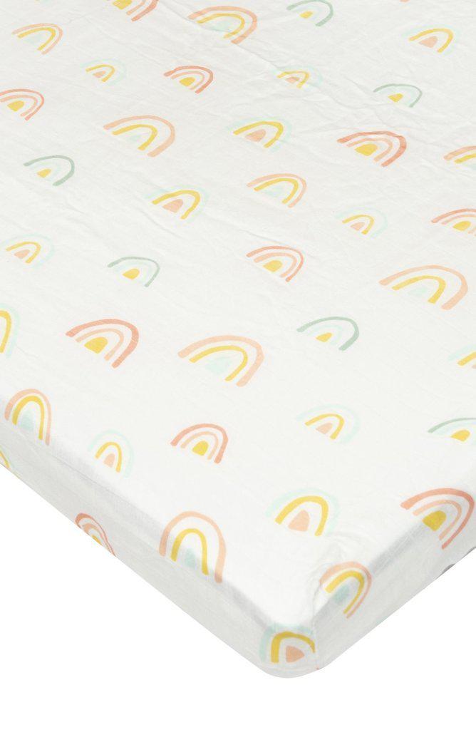 LouLou Lollipop Fitted Crib Sheet - Pastel Rainbow-Mountain Baby