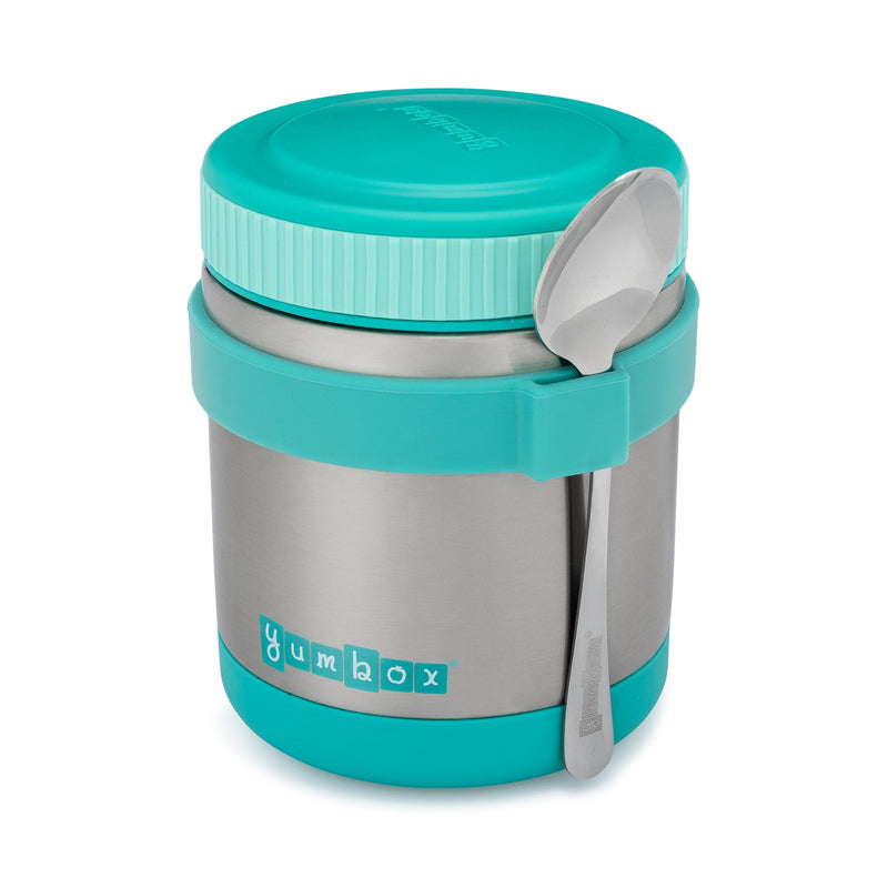 YumBox Zuppa Food Container w/ Spoon & Silicone Band - Caicos Aqua-Mountain Baby