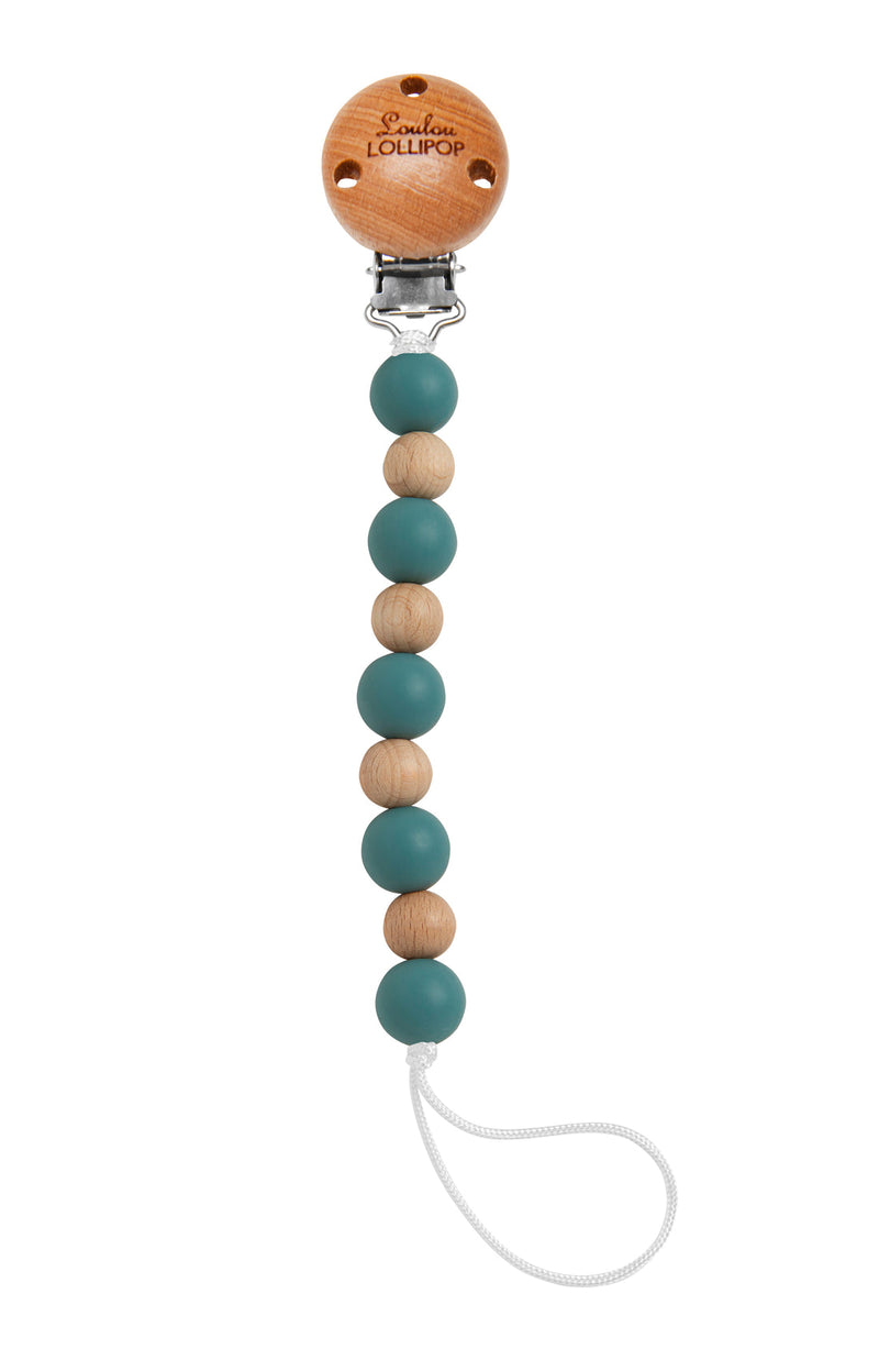 LouLou Lollipop Silicone Teether & Pacifier Clip - Celeste - Clay-Mountain Baby