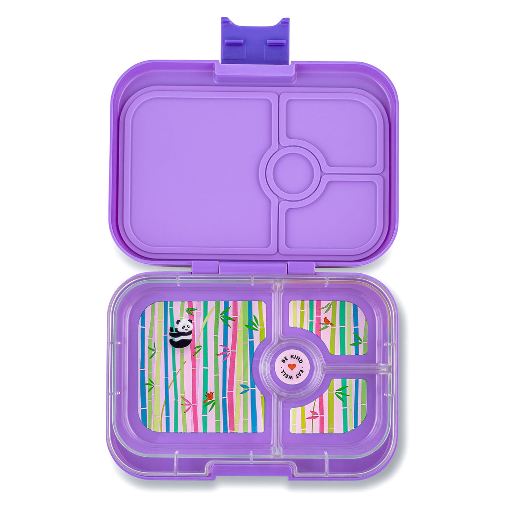 YumBox Panino 4 Compartment Food Container - Dreamy Purple & Panda Tray-Mountain Baby