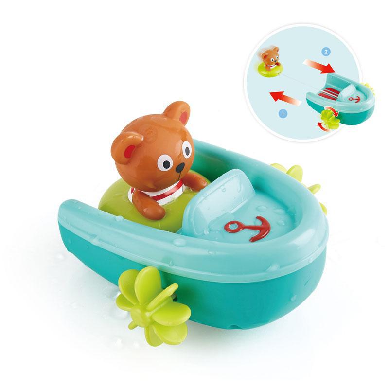 Hape Bath Toys - Tubing Pull-Back Boat-Mountain Baby