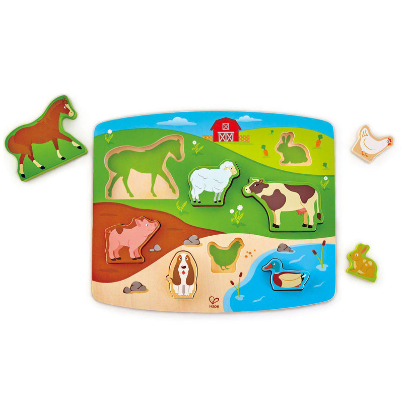 Hape Puzzle & Play - Farm Animals-Mountain Baby