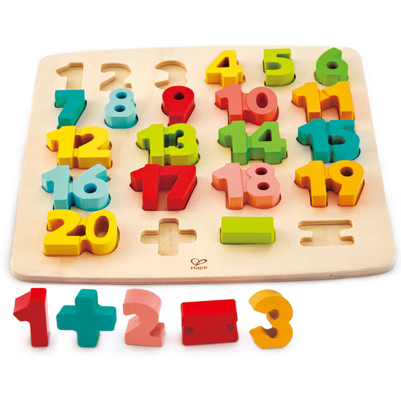 Hape Wooden Puzzle - Chunky Math Numbers-Mountain Baby