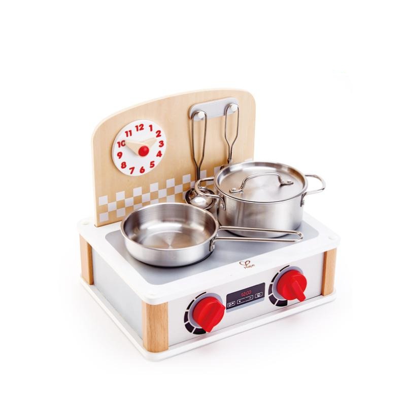 Hape Play Food - 2-in-1 Kitchen & Grill Set-Mountain Baby
