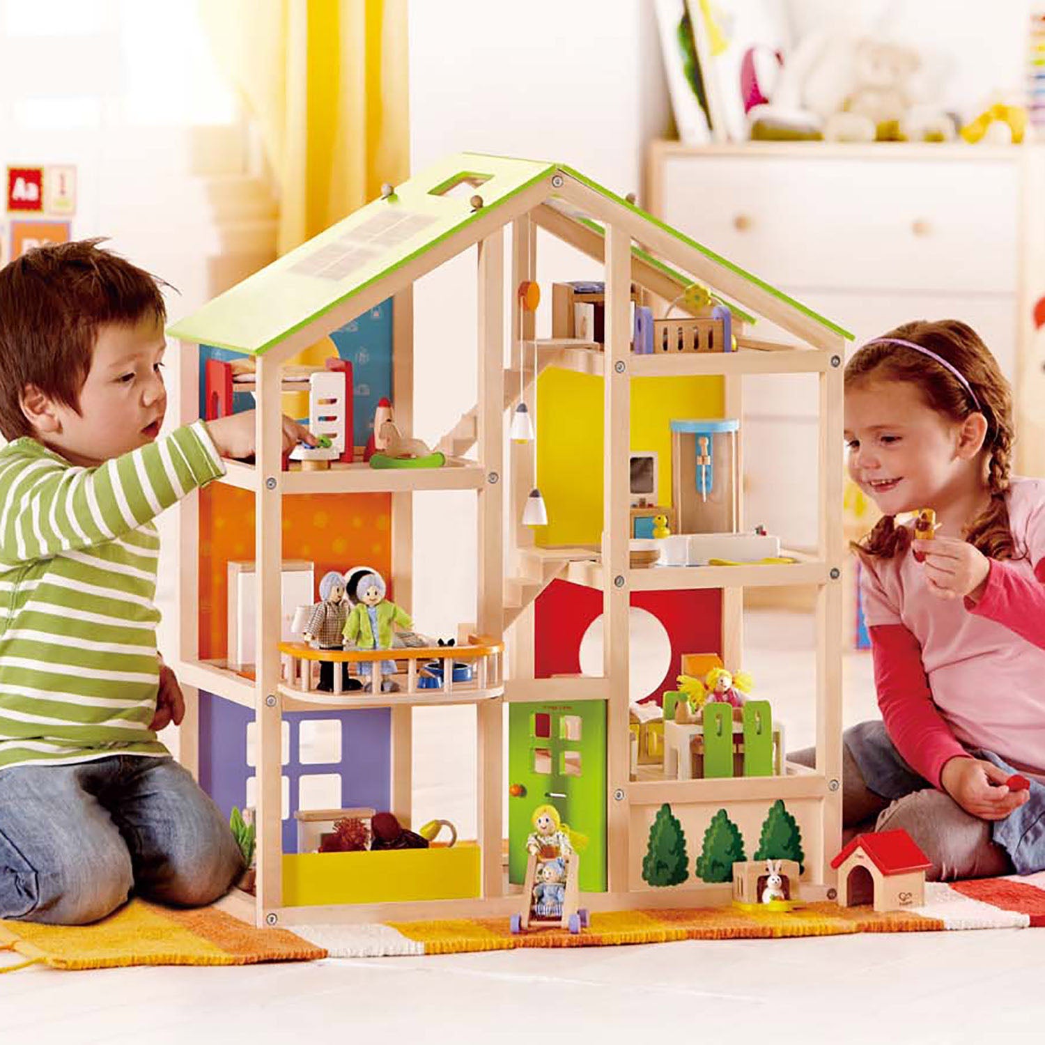 Hape Doll House - All Season House (Furnished)-Mountain Baby
