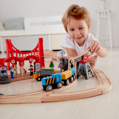 Hape Train Set - Busy City Rail Set-Mountain Baby
