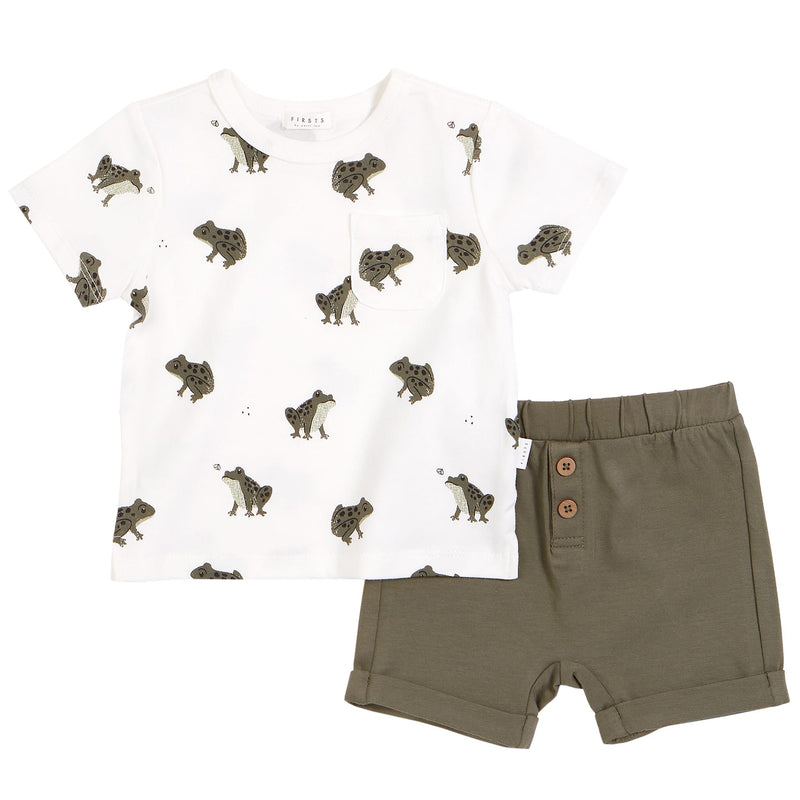 Petit Lem Short Set 2pc - Frogs-Mountain Baby