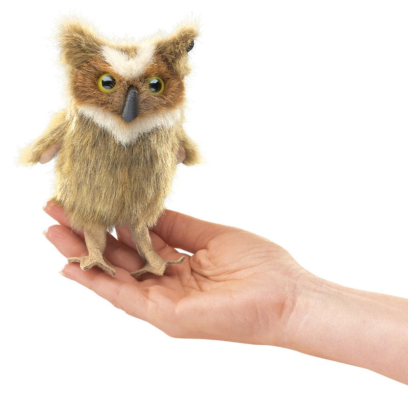 Folkmanis Puppets - Mini Great Horned Owl-Mountain Baby