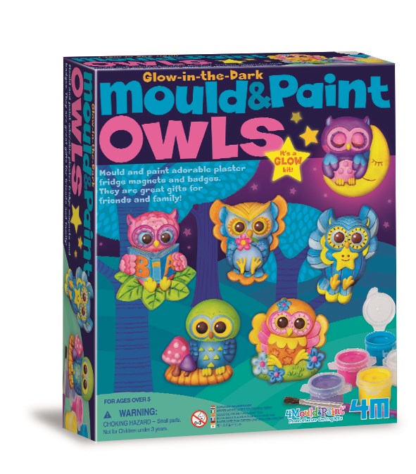 4M Mould & Paint - Glow Owls-Mountain Baby