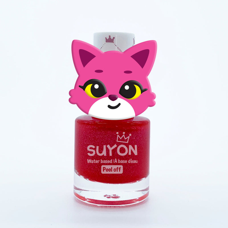 Suyon Water-Based Nail Polish & Ring - Fox Pearl Dark Red-Mountain Baby