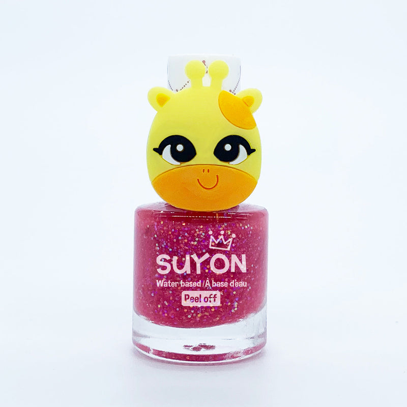 Suyon Water-Based Nail Polish & Ring - Giraffe Glitter Pink-Mountain Baby