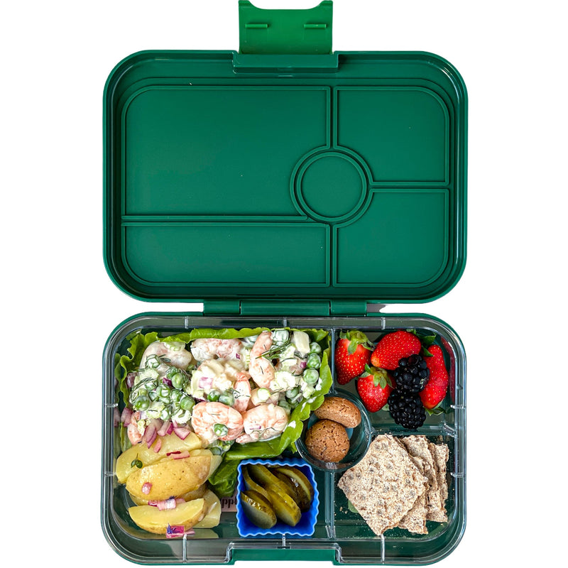 YumBox Tapas 4 Compartment Food Container - Greenwich Green & NYC Tray-Mountain Baby