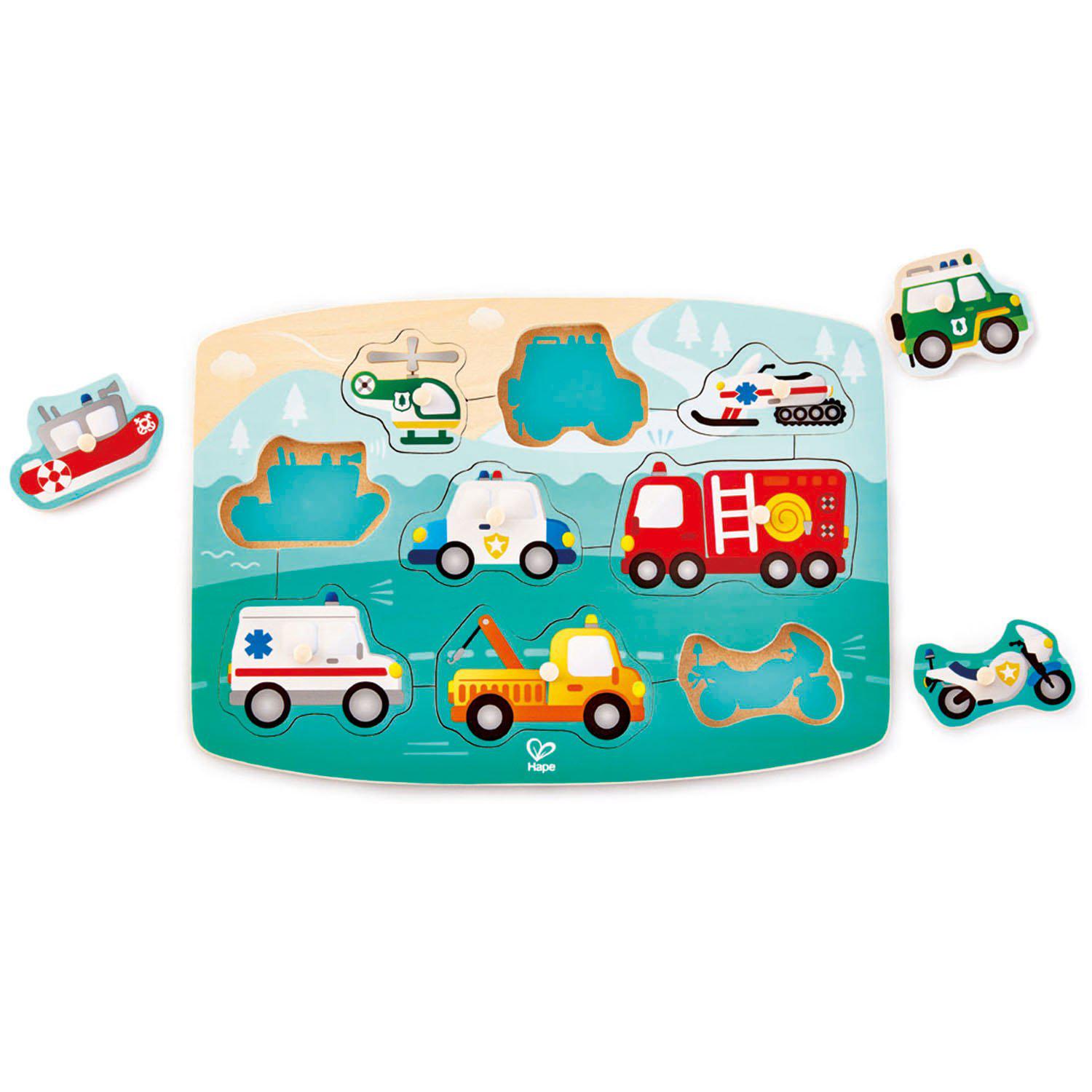 Hape Peg Puzzle - Emergency-Mountain Baby