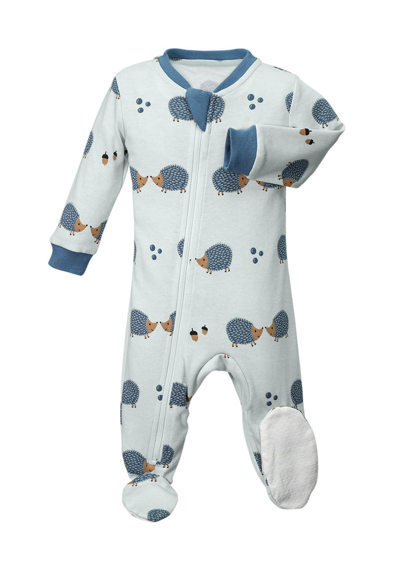 ZippyJamz Footed Coverall - Hedgehugs - Blue-Mountain Baby