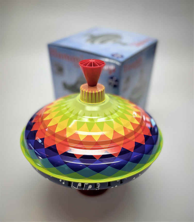 Classic Spinning Tin Top - Choral Multicolour-Mountain Baby