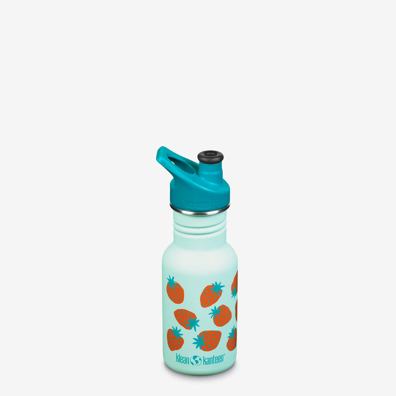 Klean Kanteen Kid Classic Sport 12 oz. Water Bottle - Blue Tint Strawberries-Mountain Baby